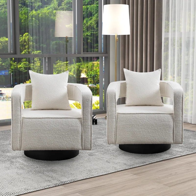Upholstered Swivel Barrel Chair | Wayfair North America