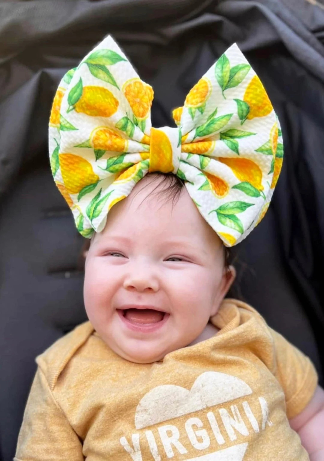 LEMONS • Fruit Stand-Up Headwraps, Permanently Sewn & Pull-Proof, Big Bow Headbands, Newborn Bo... | Etsy (US)