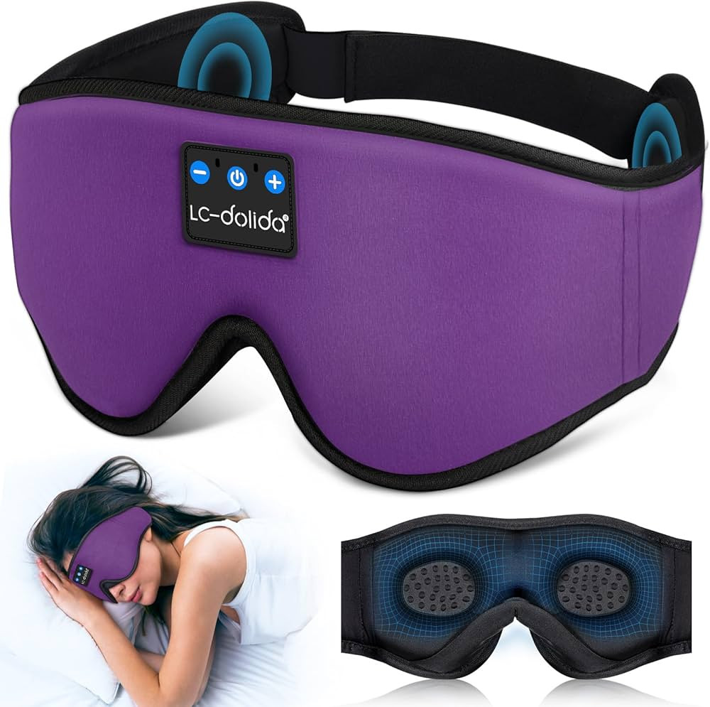 LC-dolida Sleep Headphones, Sleep Mask Bluetooth Wireless Music Eye Mask, Sleeping Headphones for... | Amazon (US)