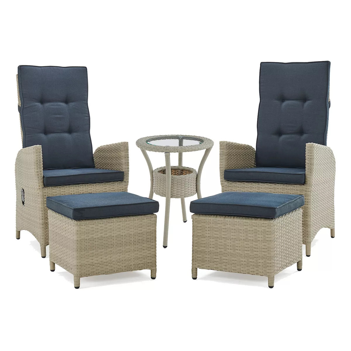 Alaterre Furniture Haven All-Weather Wicker Outdoor Recliner, Ottoman & End Table 5-piece Set | Kohl's
