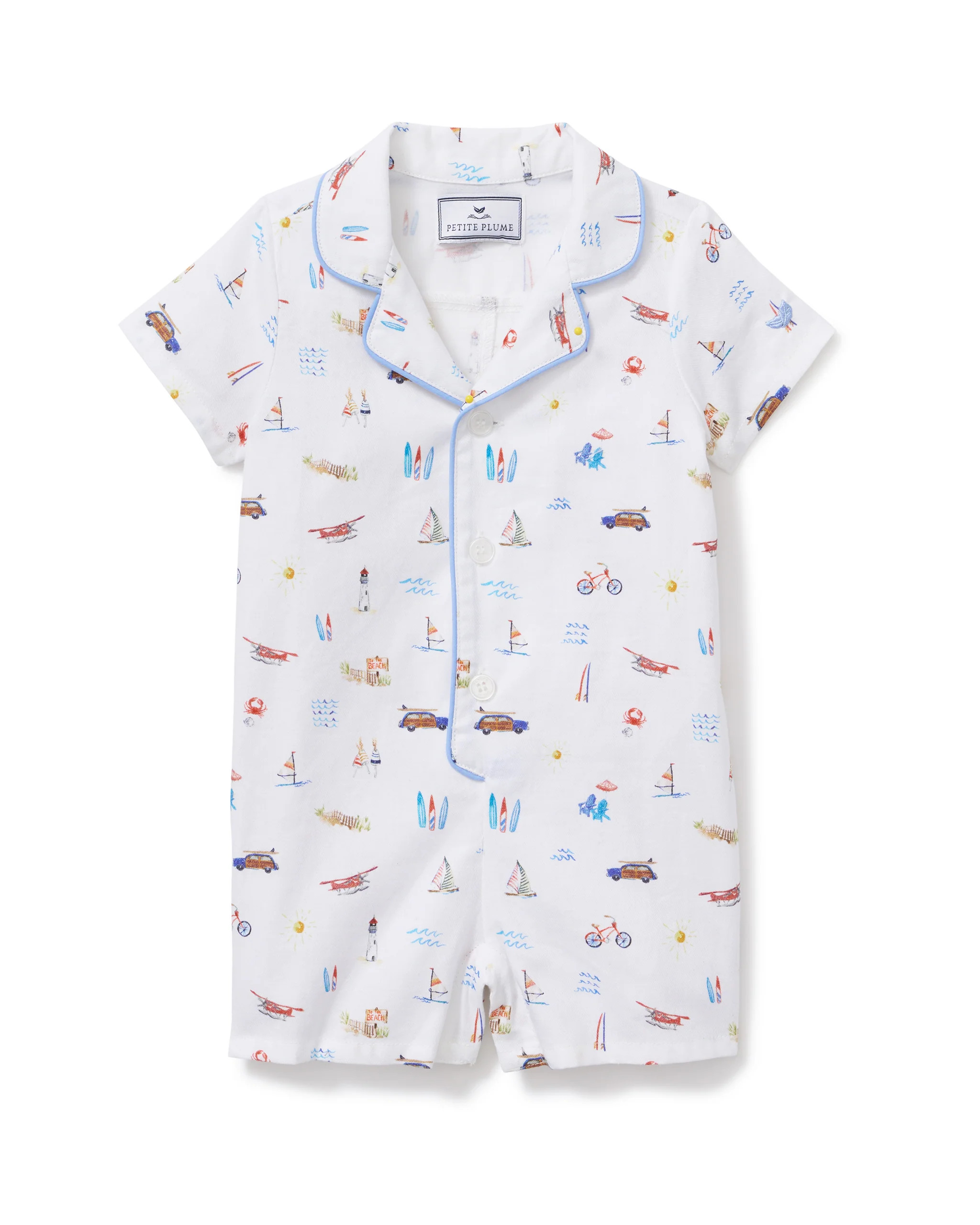 Baby's Twill Summer Romper in Summer Nostalgia | Petite Plume
