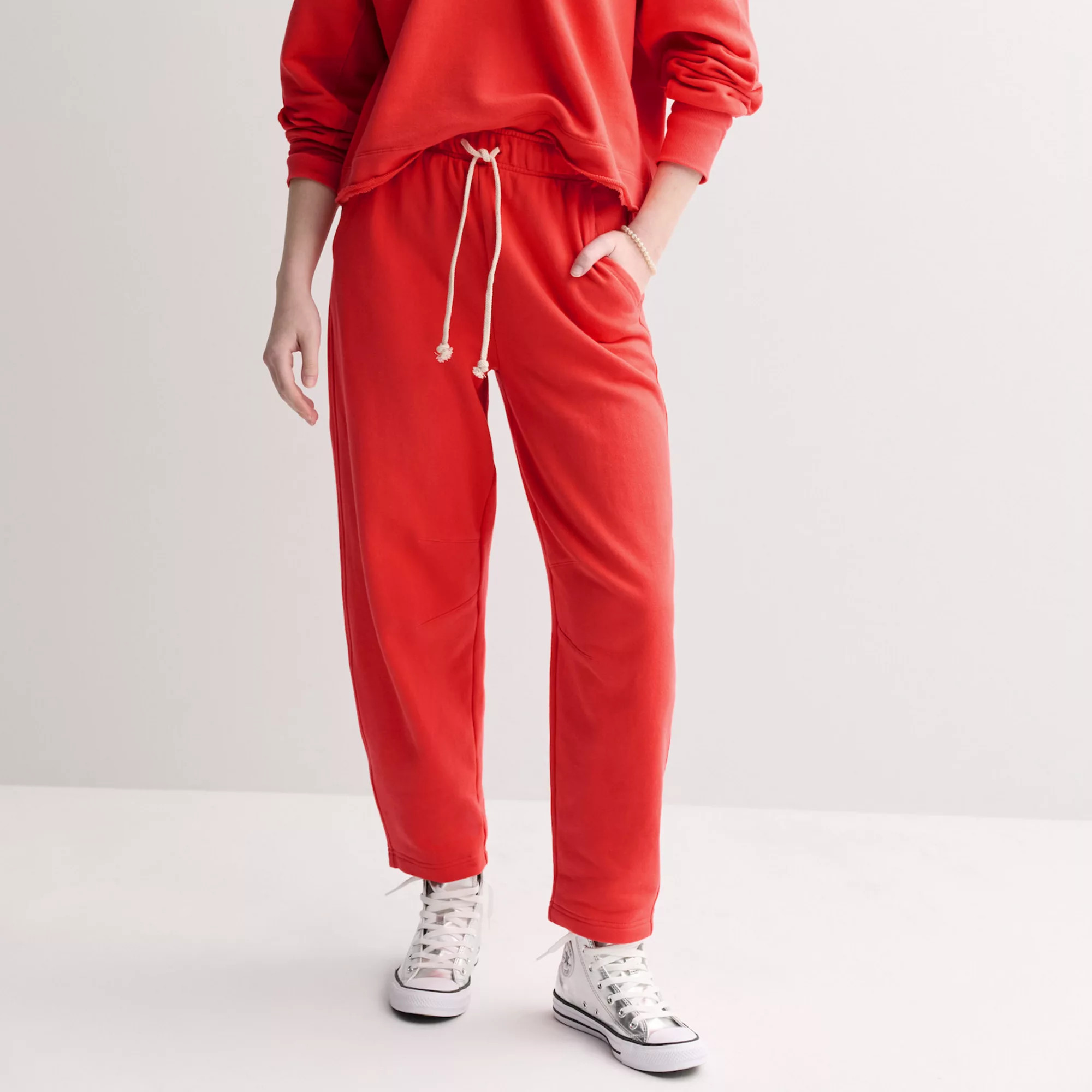 Juniors' SO® Terry Barrel Leg Pants | Kohl's