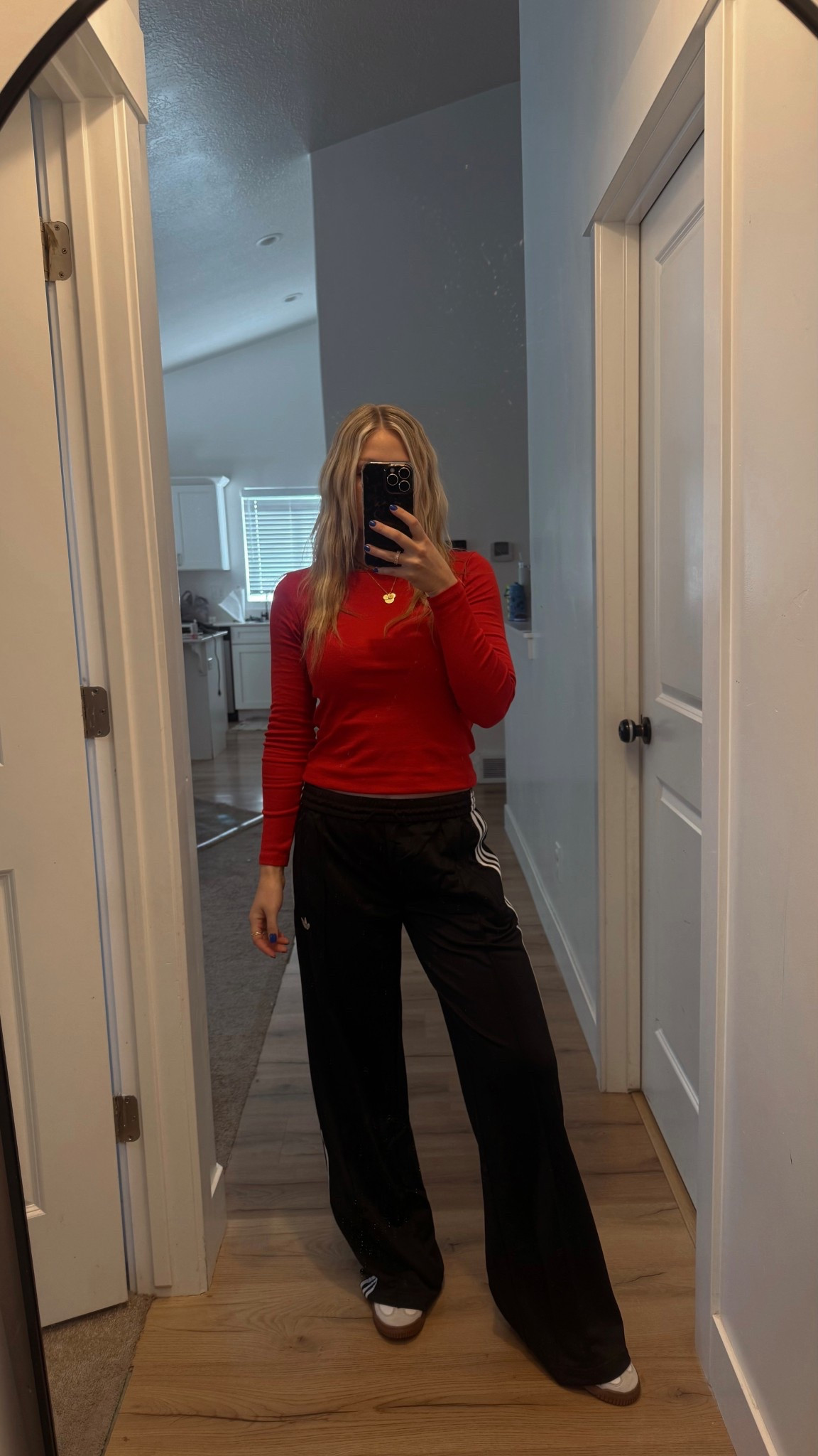The best track pants! 
Wearing small could of done XS I am 5’4”
They are long but I don’t mind.🏒❤️‍🔥
Zara top!

Track pants
Adidas 
Ootd
Blackpants
Relax
Redtop
Zara
Casual

#LTKValentine #LTKdayinmylife #LTKootd