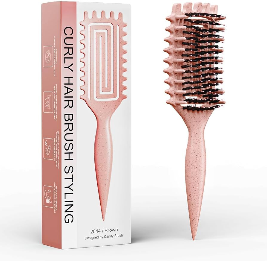 Curl Defining Brush, Curly Hair Brush Defining with Side Gear for Combing, Shaping, and Styling C... | Amazon (US)