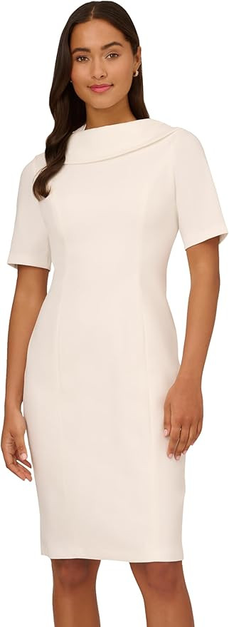 Adrianna Papell Women's Roll Neck Sheath with V Back | Amazon (US)