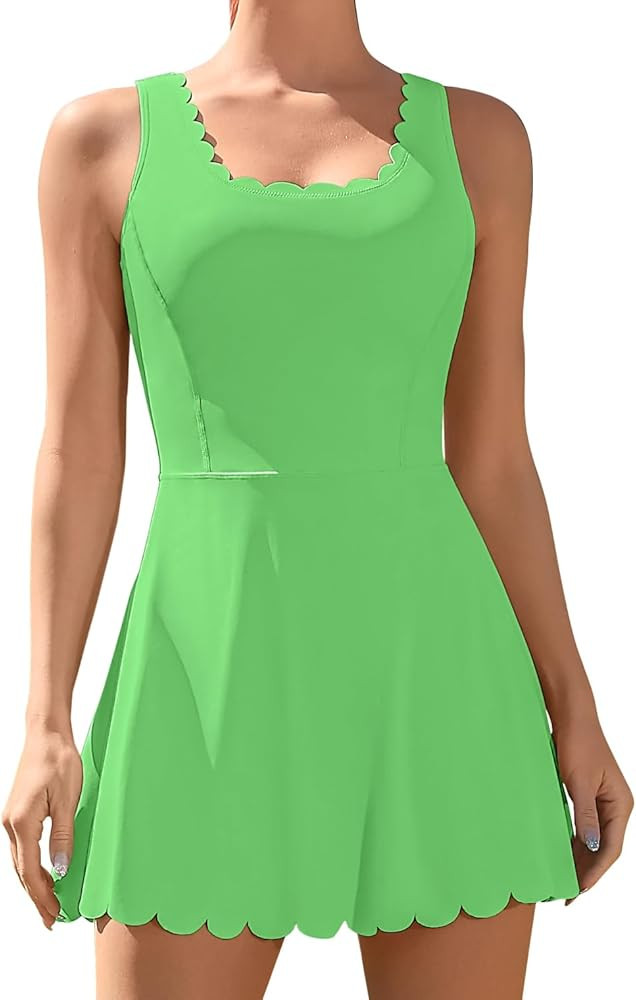 ATTRACO Women Tennis Dress with Shorts Workout Golf Skirts with Pockets Athletic Dresses | Amazon (US)