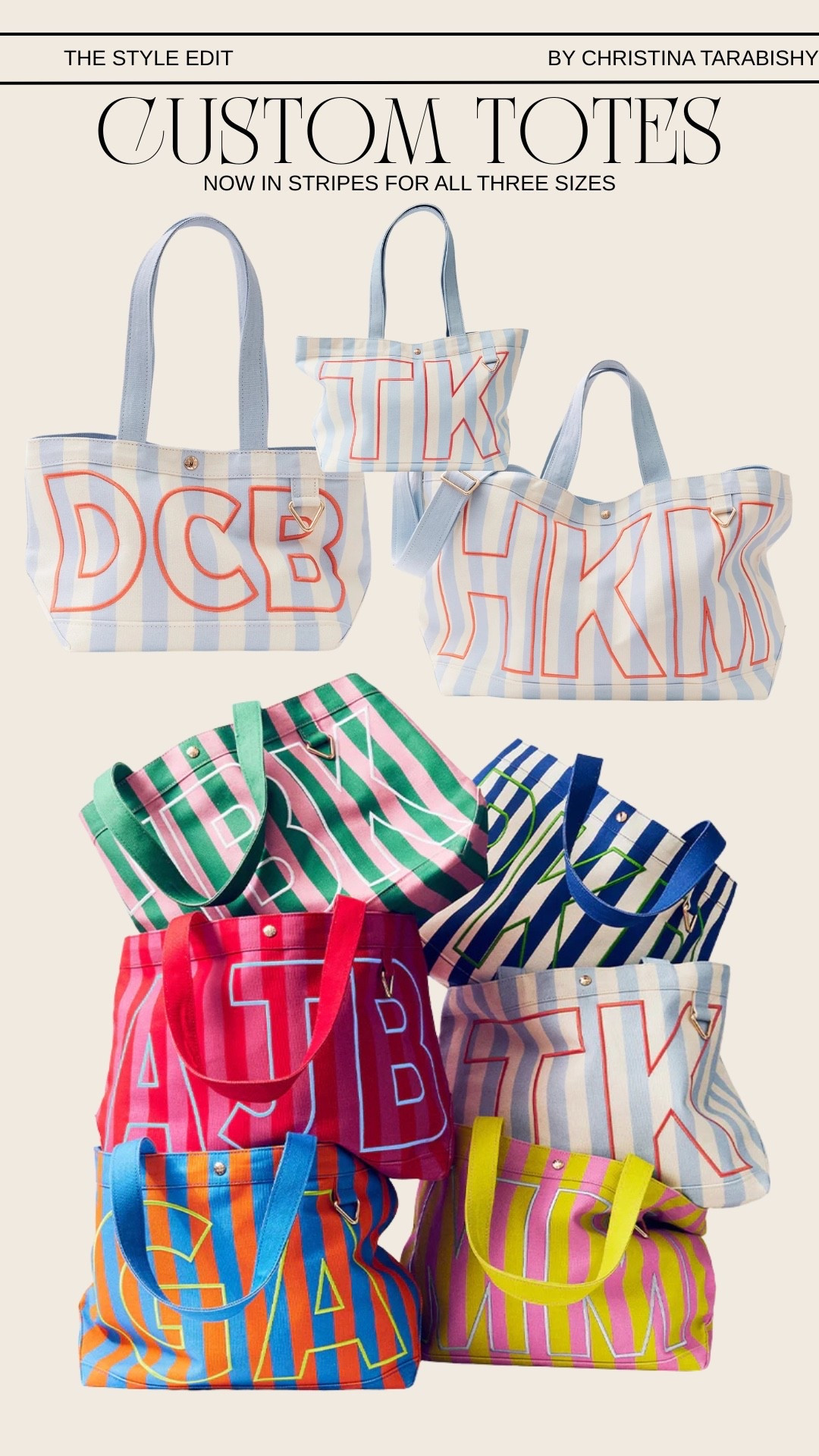 Custom Bauble Bar Striped Alpha Totes are live! 

#LTKSeasonal #LTKFestival #LTKootd