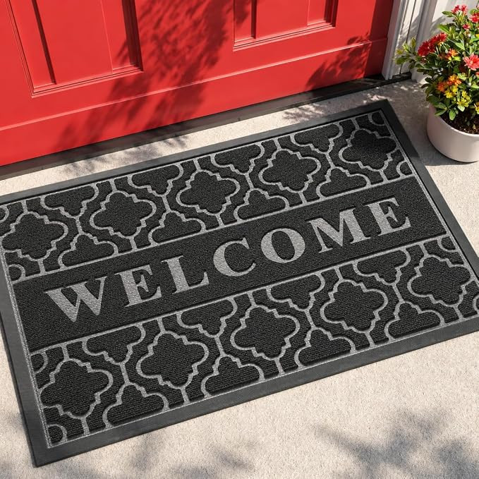 Yimobra Welcome Mat Outdoor Indoor, All-Weather Waterproof Front Door Mat Outside Entrance, Non-S... | Amazon (US)