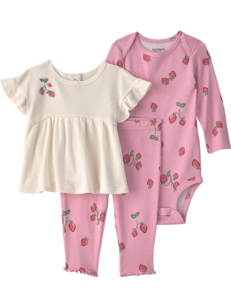 Carter's Child of Mine Baby Girl Outfit Set, 3-Piece, Sizes 0/3-24 Months | Walmart (US)