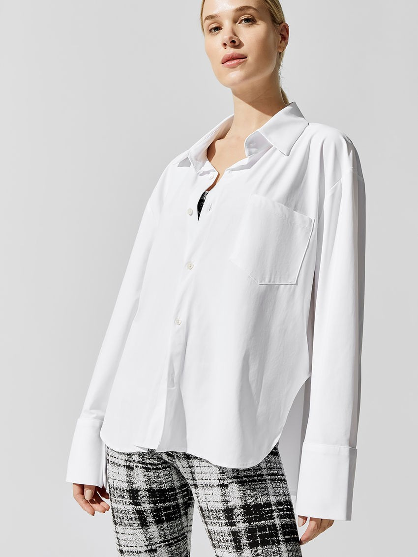 Oversized Shirt Long Sleeve Tees in White | Carbon38