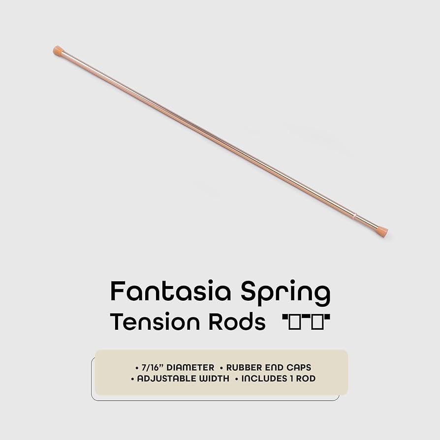 Fantasia Spring Tension Curtain Rod for windows, 18"- 28" adjustable width, 7/16" Diameter - Bras... | Amazon (US)