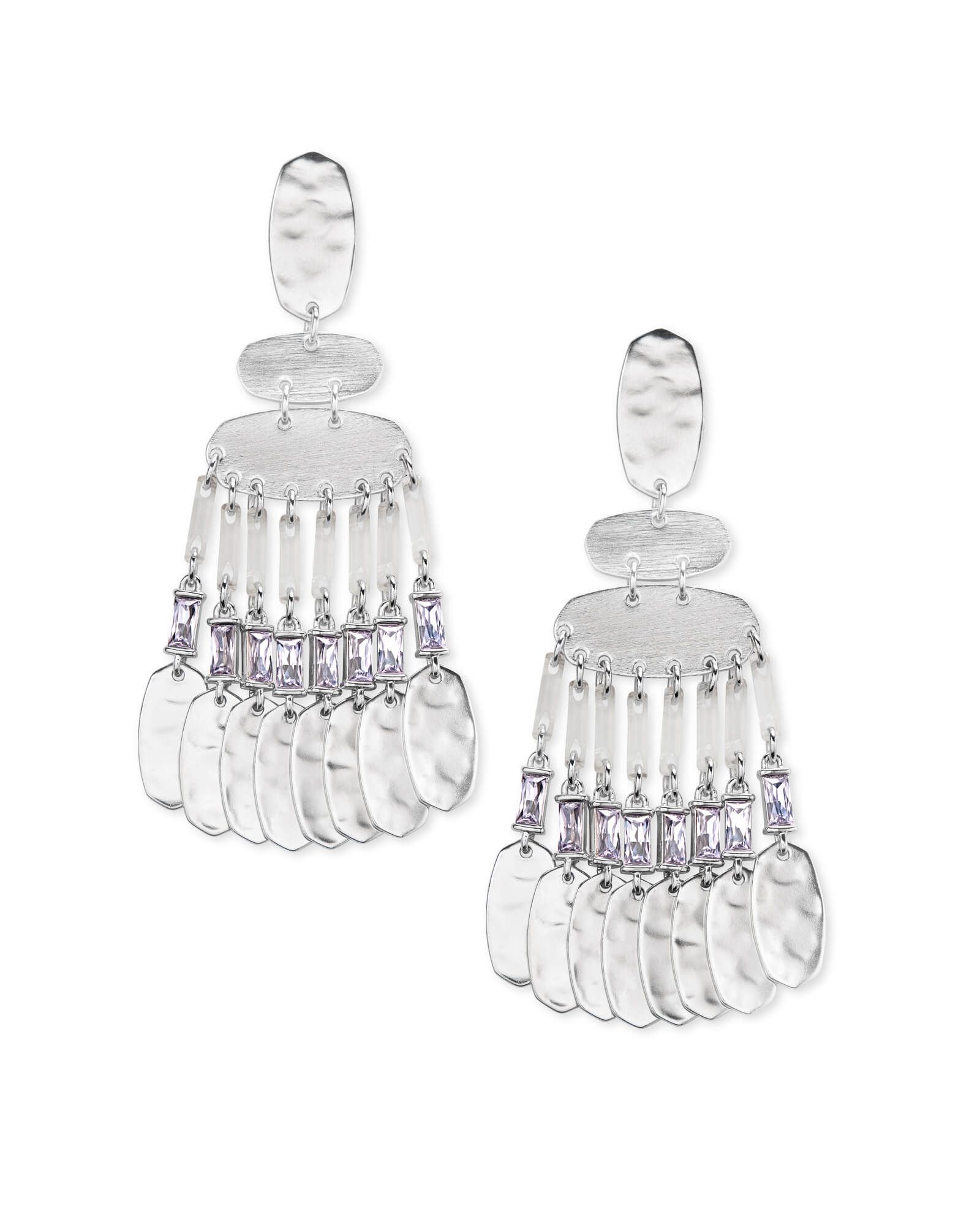 Oster Silver Statement Earrings in Lilac Crystal | Kendra Scott