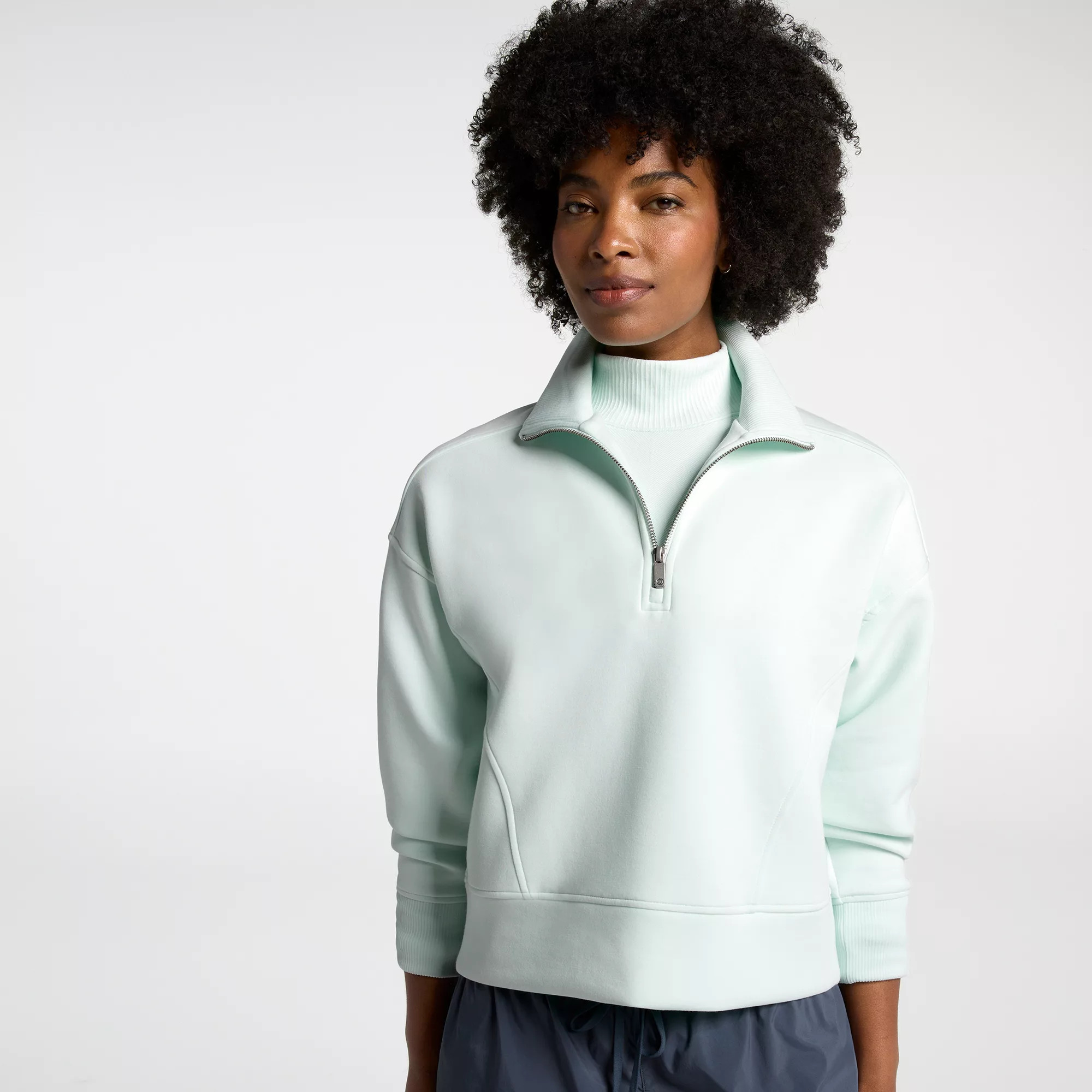 CALIA Women's Soft Scuba Mock Neck 1/4 Zip, Medium, Mint Ceylon | DICK'S Sporting Goods