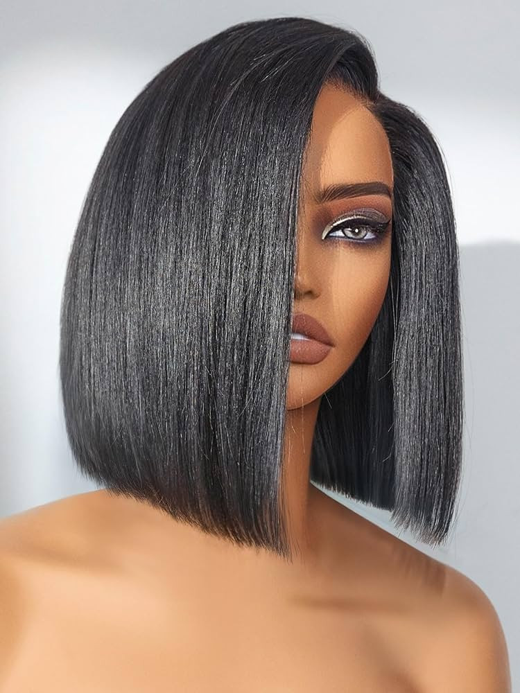 LUVME HAIR Bob Wig 100% Human Hair Wigs Glueless Lace Front 200% Density 10 Inches Bob, Pre Cut P... | Amazon (US)