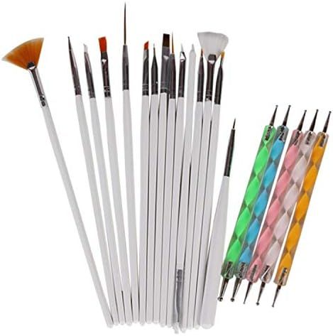 Tfscloin Nail Art Brushes Set 20pcs Nail Art Gel Acrylic Kit Decoration Painting Dotting Pen Brus... | Amazon (CA)