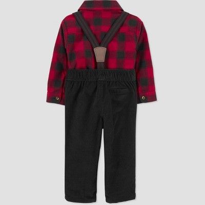 Carter's Just One You®️ Baby Boys' Plaid Top & Bottom Set - Red/Black | Target