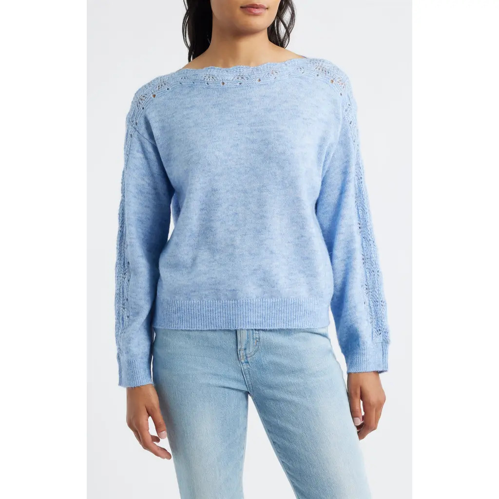 Wit & Wisdom Boat Neck Sweater in Heather Airy Blue at Nordstrom Rack, Size Medium | Nordstrom Rack