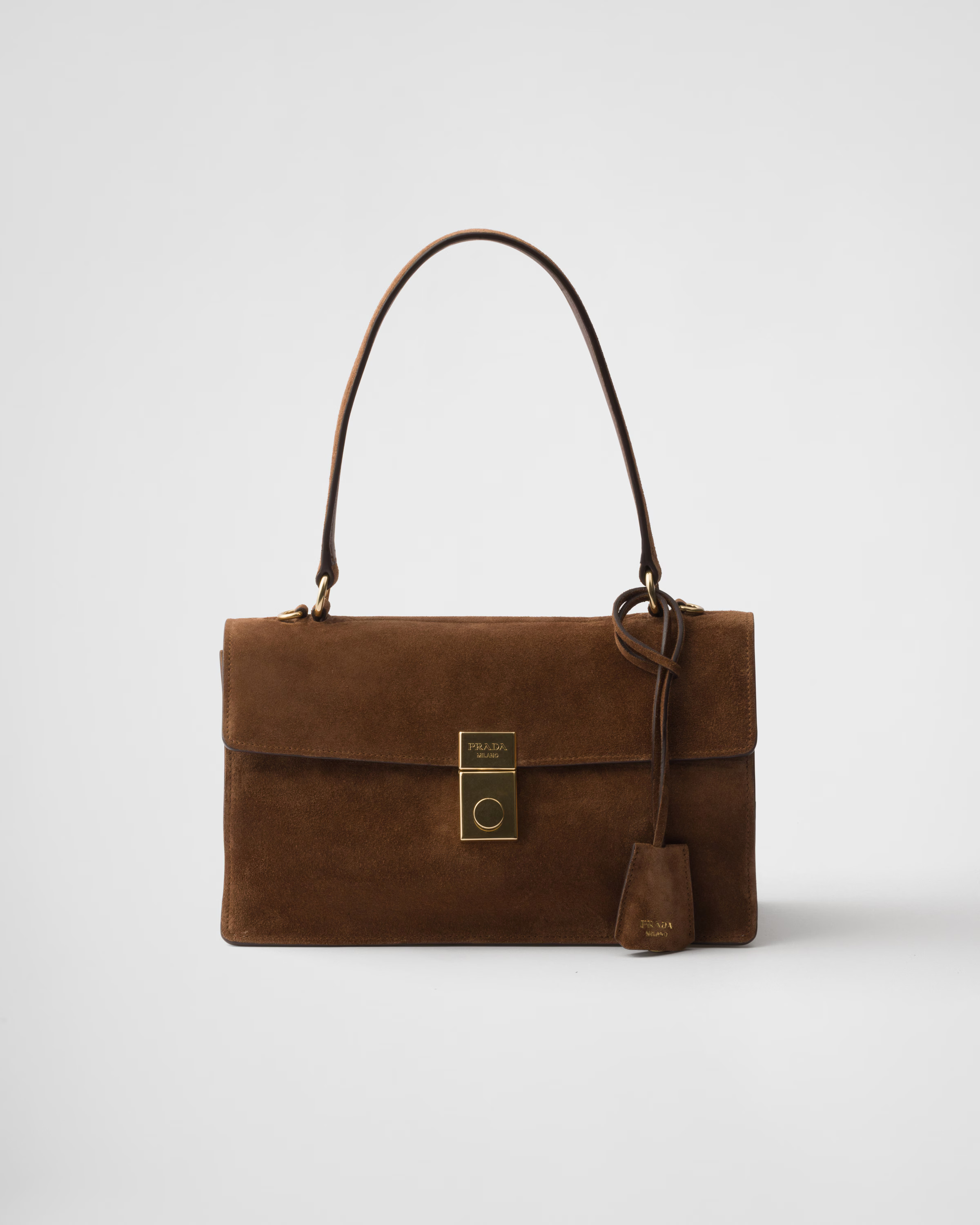 Medium suede shoulder bag | Prada US