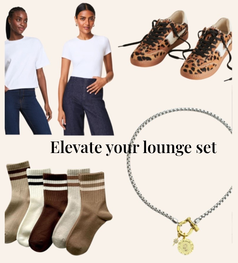 If shopping Spanx - use code BESTYLEDCOXSPANX for a discount and free shipping  Want to be comfy and cozy in a lounge set but still look stylish? Add a white tee, a layered necklace, some fashion sneakers and boom you’re done  

#LTKMidsize #LTKPlusSize #LTKPetite