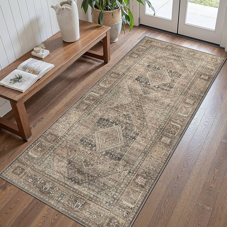 GENIMO 2x7 Washable Runner Rug for Hallway, Entryway Rugs Non Slip Low Pile Lightweight Thin Runn... | Amazon (US)