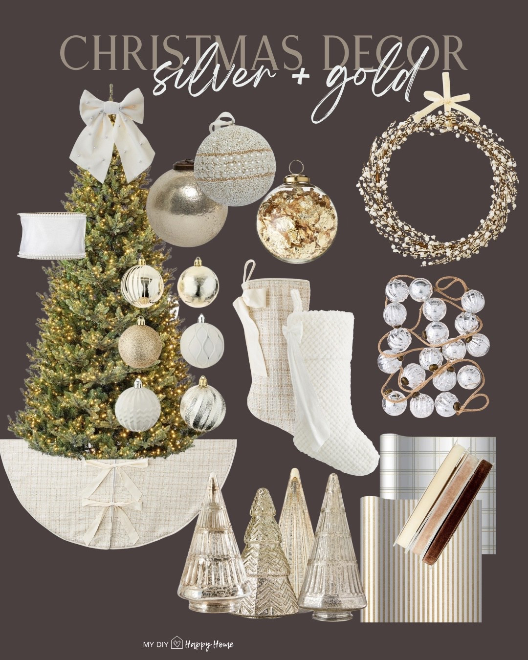 Christmas decor: SILVER + GOLD

Whites, creams, pearls, silver and golds

#LTKHoliday #LTKHome #LTKSeasonal