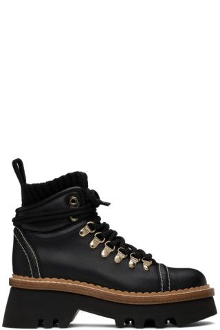 Black Owena Ankle Boots | SSENSE