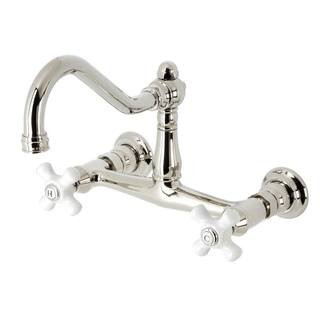Vintage 2-Handle Wall-Mount Bathroom Faucets in Polished Nickel | The Home Depot