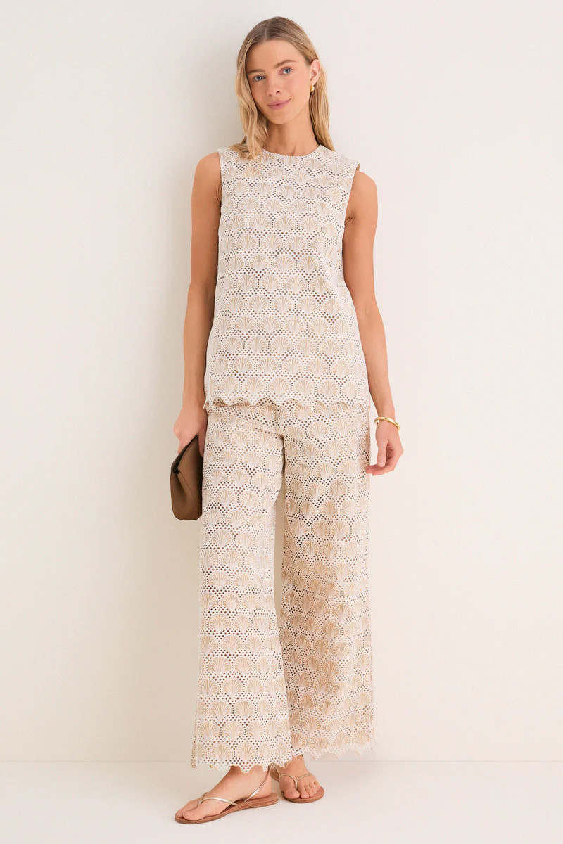 Tan Seashell Eyelet Shelly Pants | Tuckernuck (US)