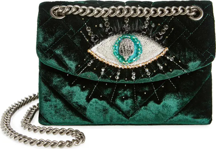 Kurt Geiger London Mini Kensington Eye Quilted Velvet Crossbody Bag | Nordstrom | Nordstrom