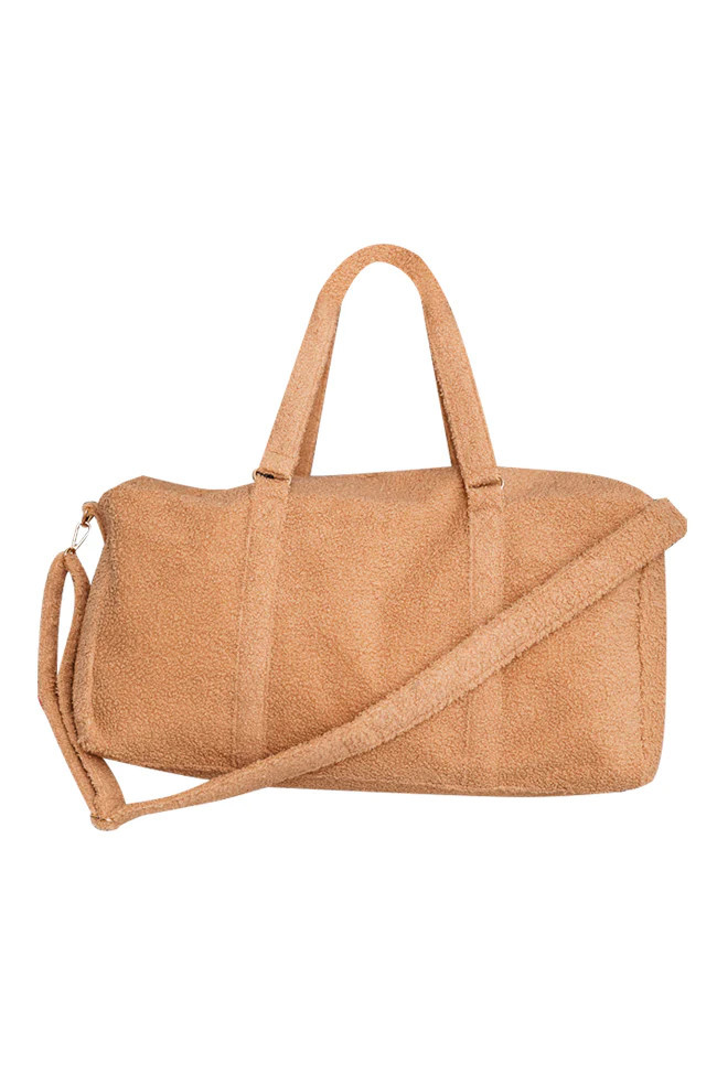 Rooting For You Camel Teddy Duffle Bag FINAL SALE | Pink Lily