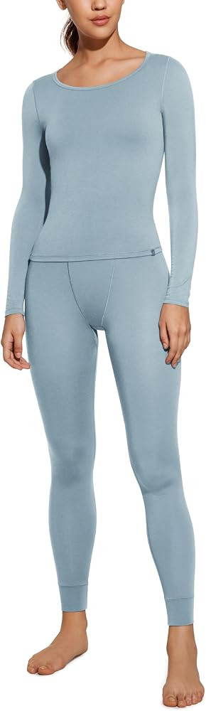 CRZ YOGA Soft Thermal Underwear Sets for Women Lightweight Long Johns Base Layer Pajamas Warm Top... | Amazon (US)
