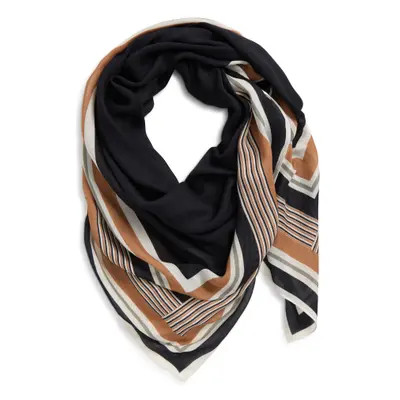 rag & bone Lina Striped Modal Scarf in Black/tan/olive at Nordstrom | Nordstrom