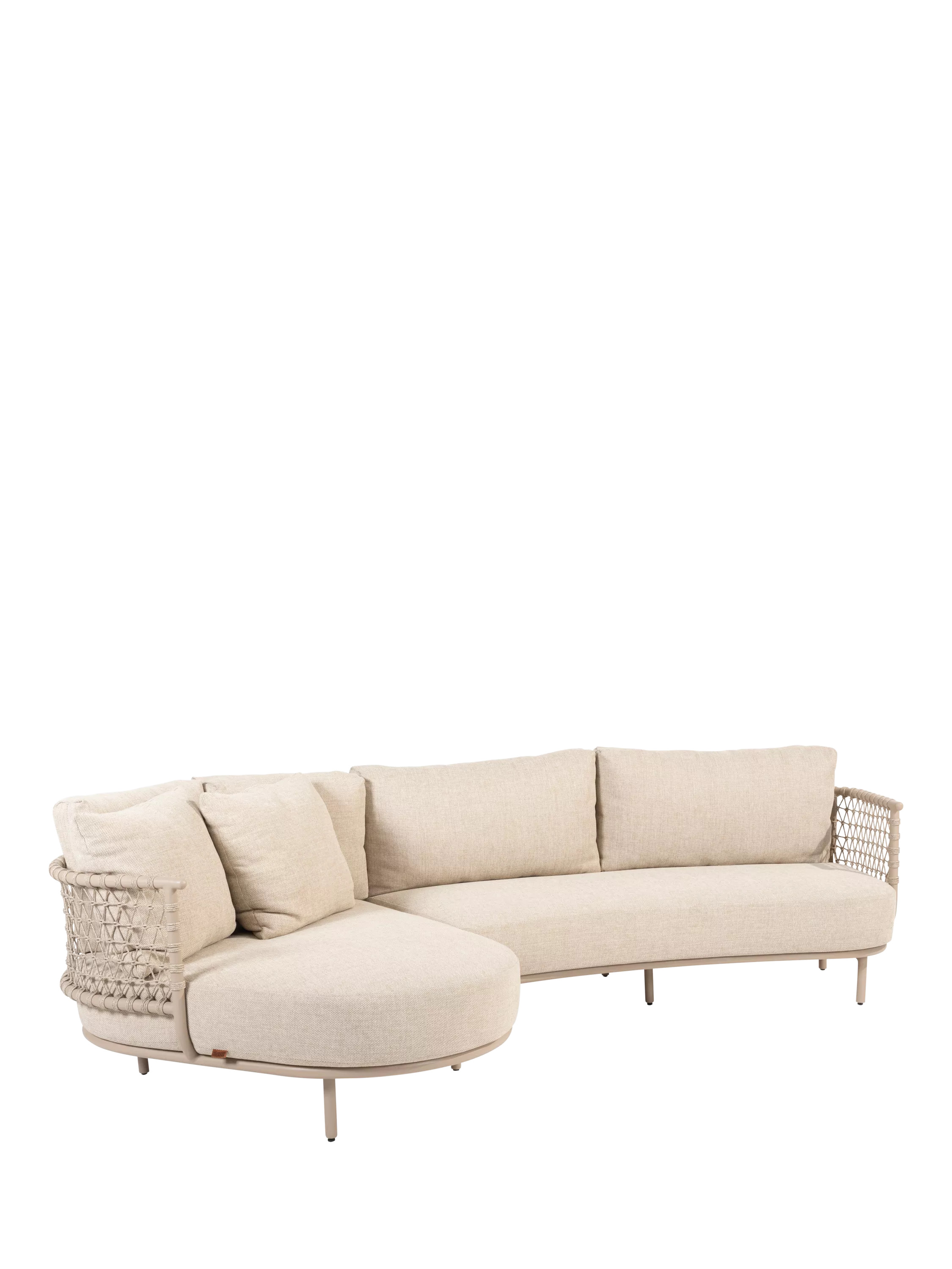 4 Seasons Outdoor Sardinia 3-Seater Garden Chaise Set, Latte | John Lewis (UK)