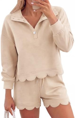 Women 2 Piece Sweatsuits Half Button Workout Lounge Sets | Amazon (US)