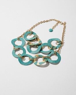 Turquoise and Gold Tone Short Necklace | Chico's