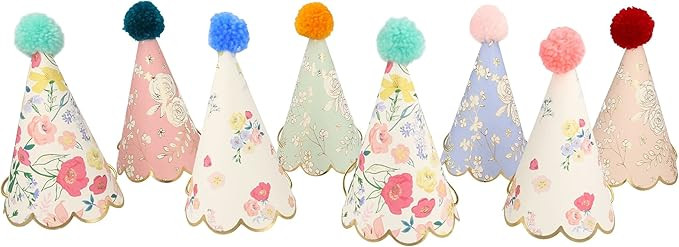 Meri Meri Birthday Party Hats, Pack of 8 Bright and Colorful Cone Birthday Hats for Kids & Adults... | Amazon (US)