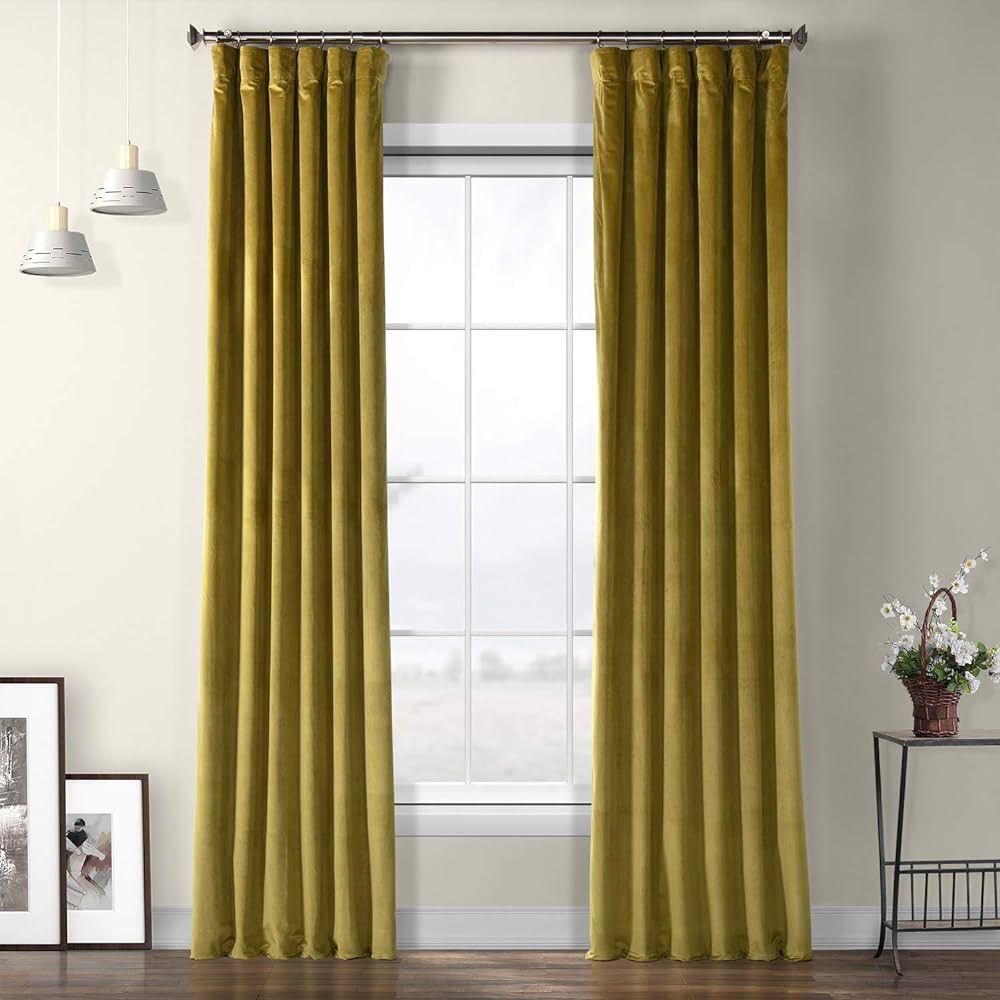 HPD Half Price Drapes Heritage Plush Velvet Curtains for Bedroom & Living Room 50 X 96, VPYC-1799... | Amazon (US)