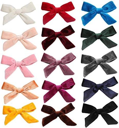 inSowni 15 Pack Velvet Bow Alligator Hair Clips Barrettes Accessories for Baby Girls Toddlers Tee... | Amazon (US)