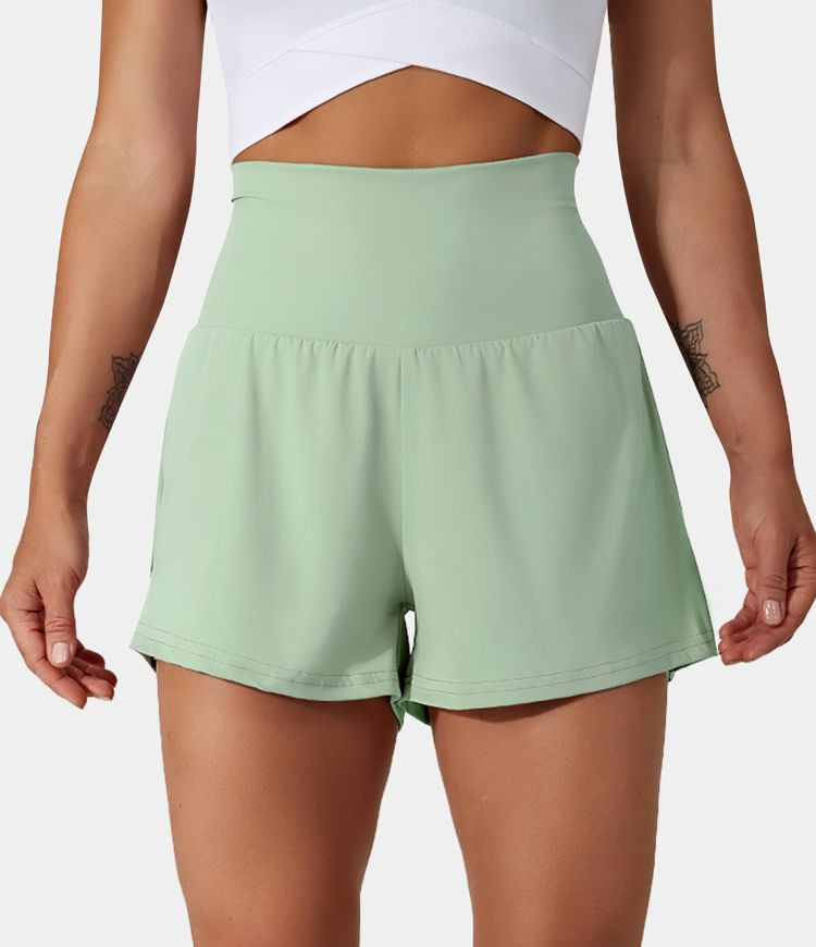 Super High Waisted Back Pocket & Side Hidden Pocket 2-in-1 Yoga Shorts 2.5" | HALARA