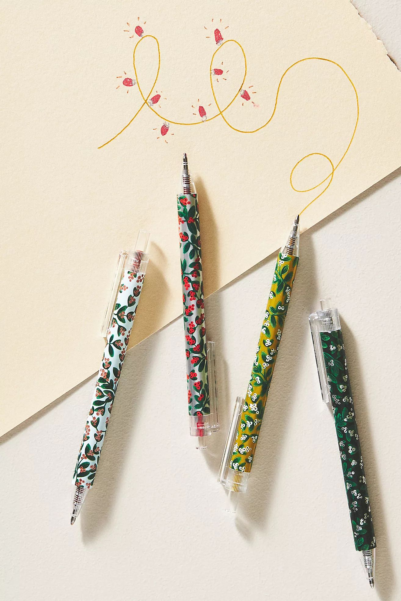 Rifle Paper Co. Mistletoe Gel Pens, Set of 4 | Anthropologie (US)