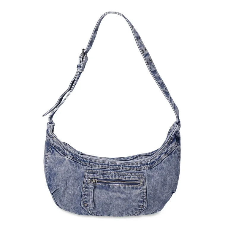 No Boundaries Women's Denim Hobo Bag | Walmart (US)