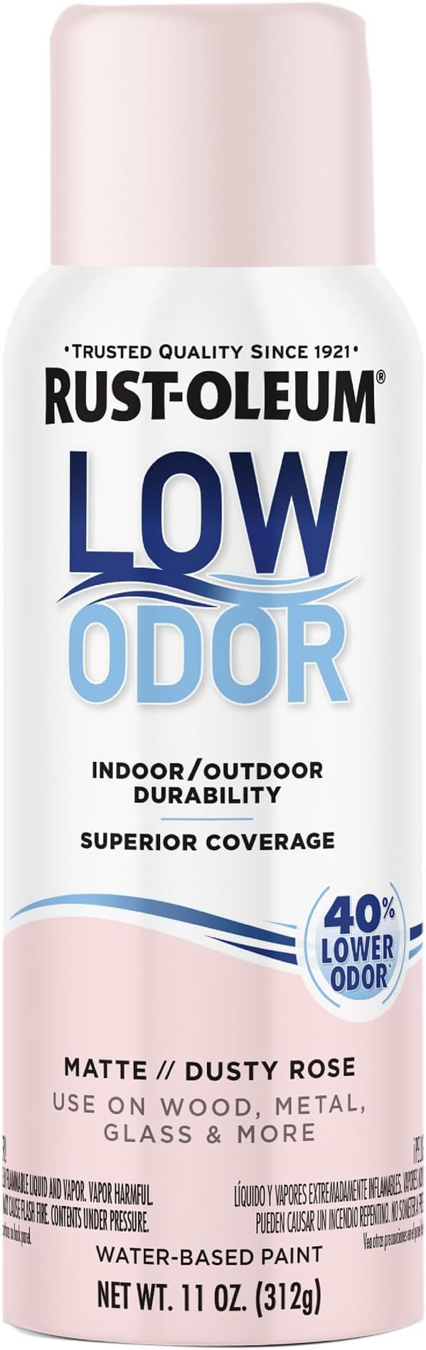 Rust-Oleum Low Odor Premium Spray Paint, 11 oz, Matte Dusty Rose | Amazon (US)