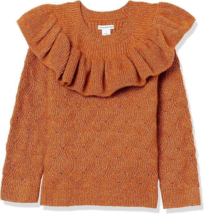 Amazon Essentials Girls and Toddlers' Soft Touch Ruffle Sweater | Amazon (US)