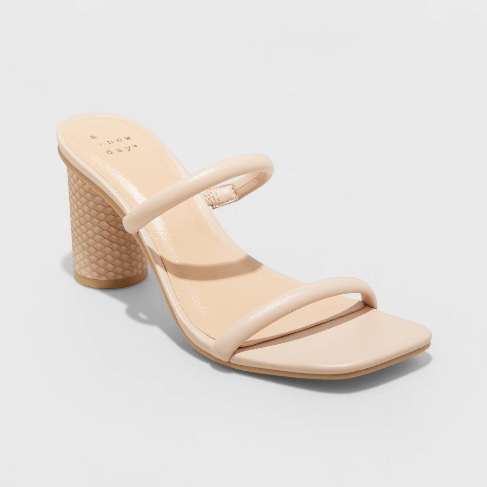 Women's Cass Square Toe Heels - A New Day Nude 8.5 | Target