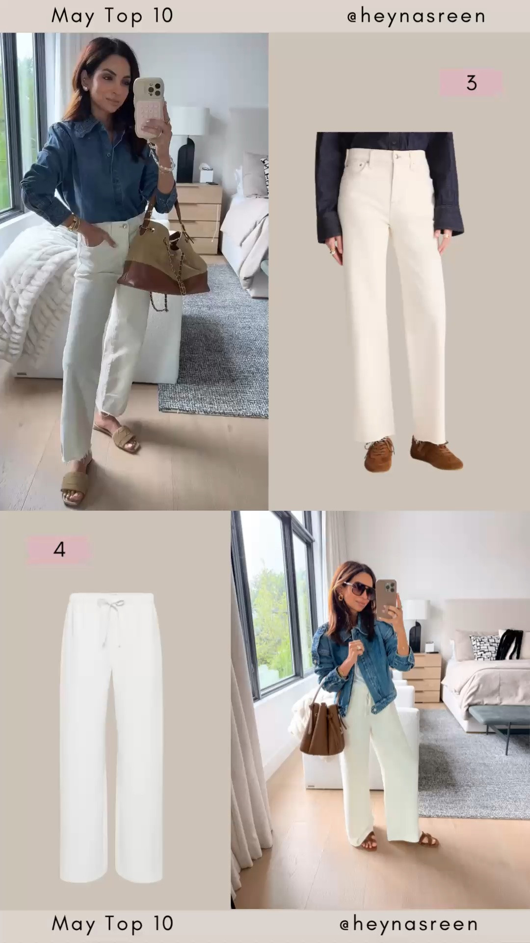 May Top 10:
#3: Madewell off-white jeans, right now I prefer off-white to white jeans. 
#4: Aritzia lodge pants, so comfy but still chic!
