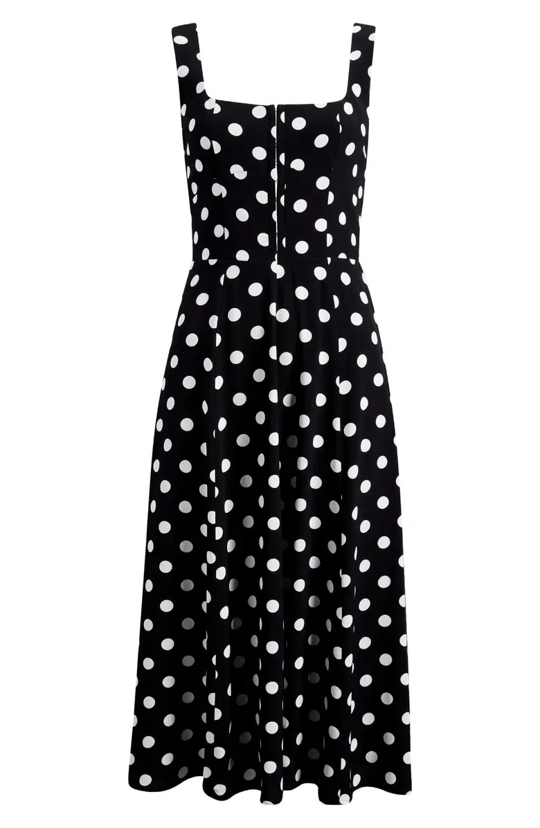 Leonie Polka Dot Corset Midi Dress | Nordstrom
