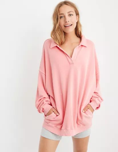 Aerie Happy Henley Everyday Polo Sweatshirt | American Eagle Outfitters (US & CA)