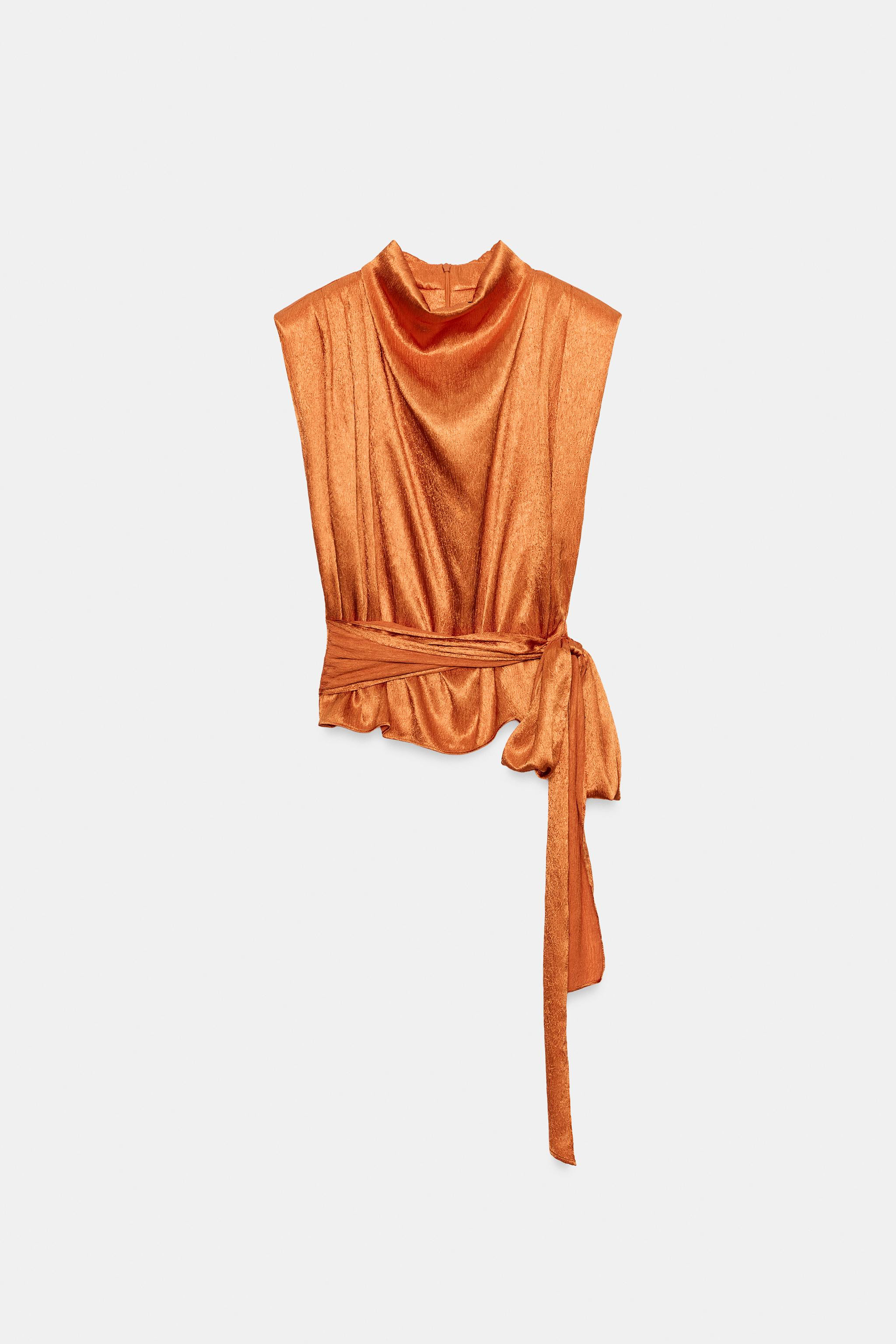 SATIN EFFECT BOW TOP | Zara US