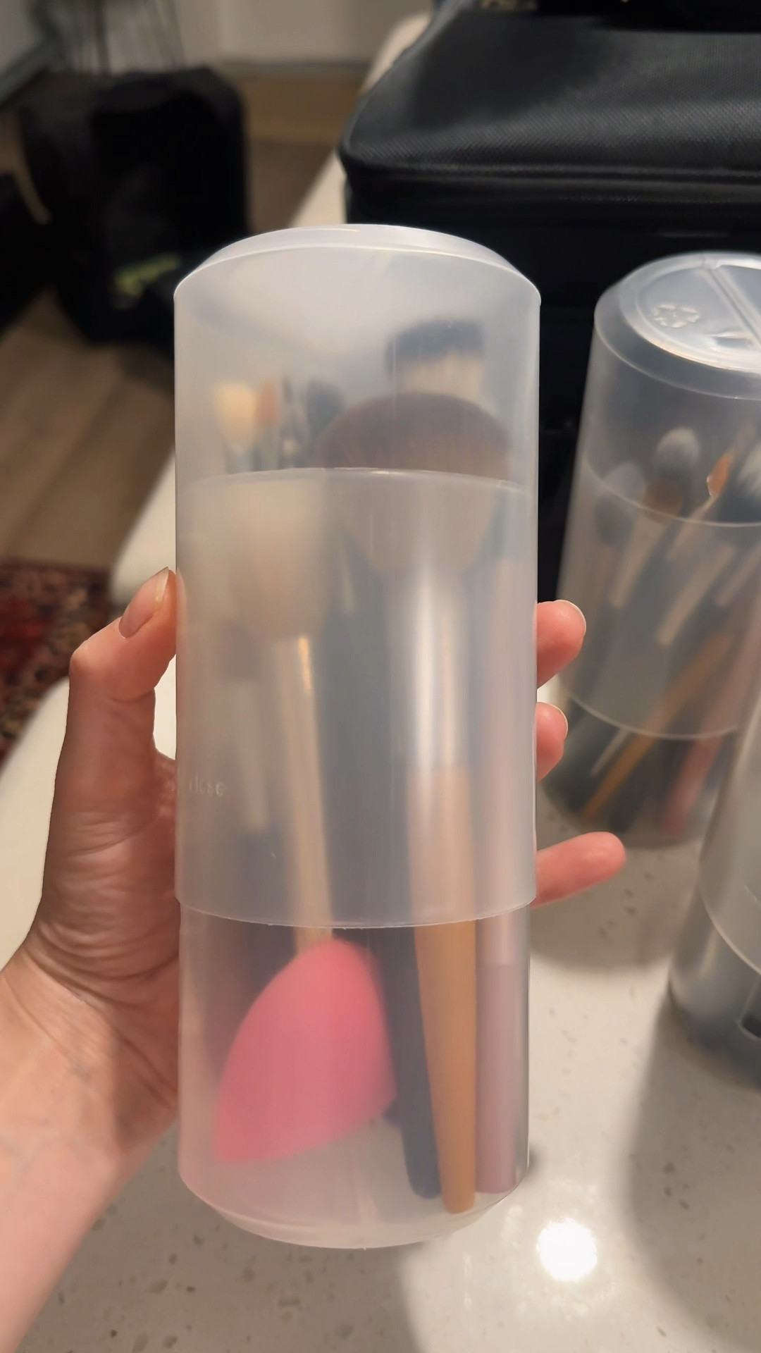 How I store my makeup brushes to keep them clean & organized for doing wedding makeup 🔗 

#LTKWedding #LTKBeauty #LTKFindsUnder100
