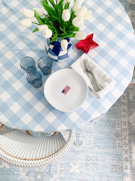 Memorial Day weekend table, 4th of July home decor, American flag plates, gingham table cloth 

#LTKFindsUnder50 #LTKSeasonal #LTKHome